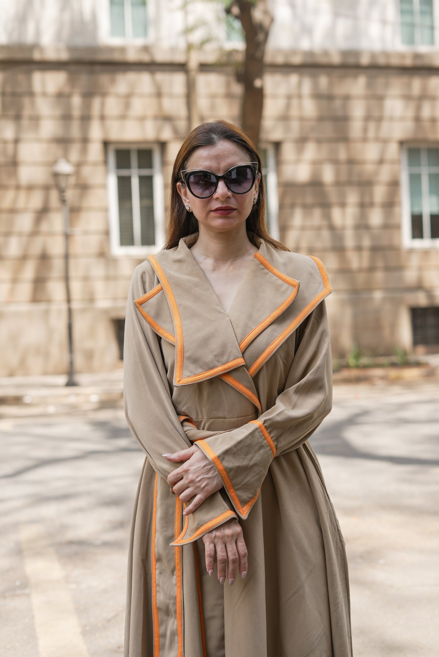 Camel Cascade Dress