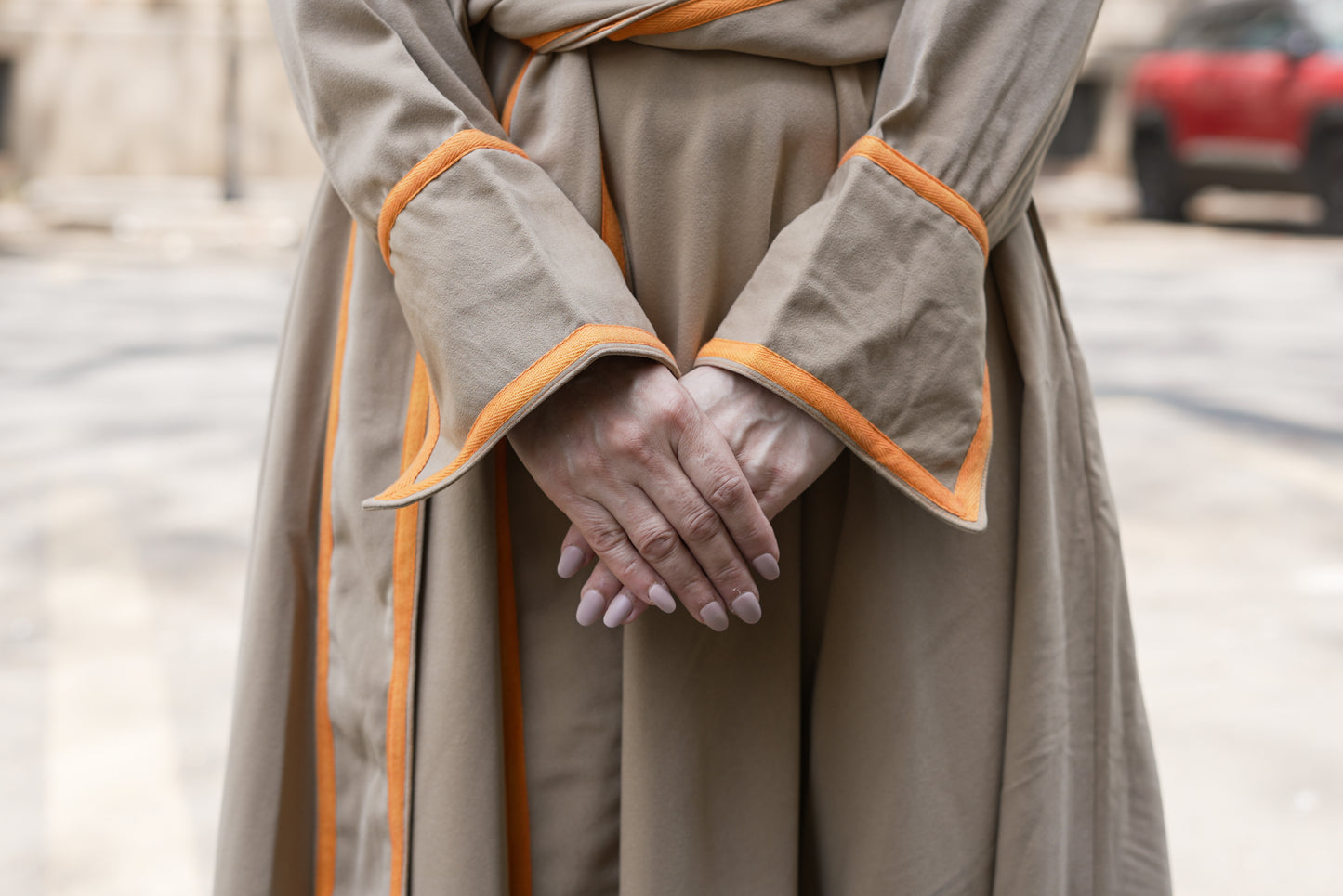 Camel Cascade Dress